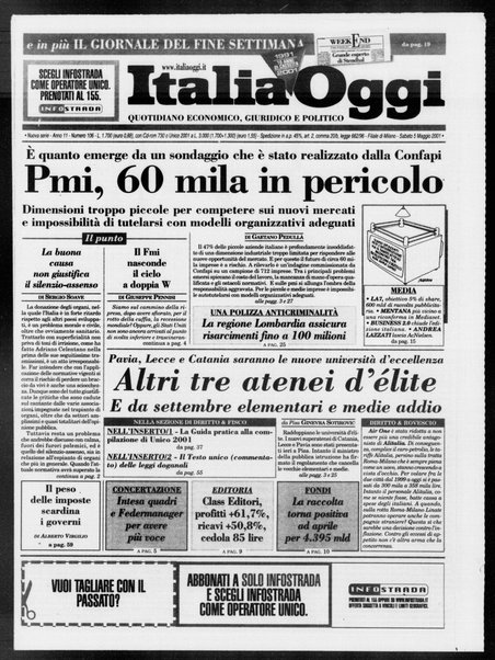 Italia oggi : quotidiano di economia finanza e politica